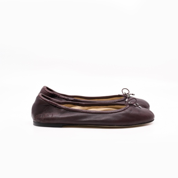 SAM EDELMAN Felicia Aubergine Leather Ballet Flats US 7M - Picture 1 of 11